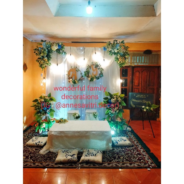 Jual sewa dekorasi backdrop akad nikah dan meja akad lesehan | Shopee
