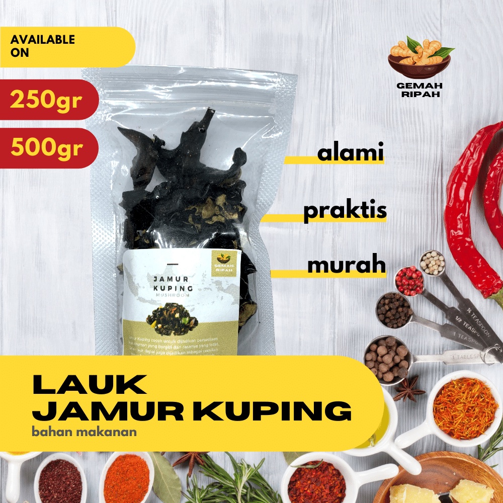 Jual Lauk Jamur Kuping Kering250gram 500gram 1kgJamur Kuping Kering