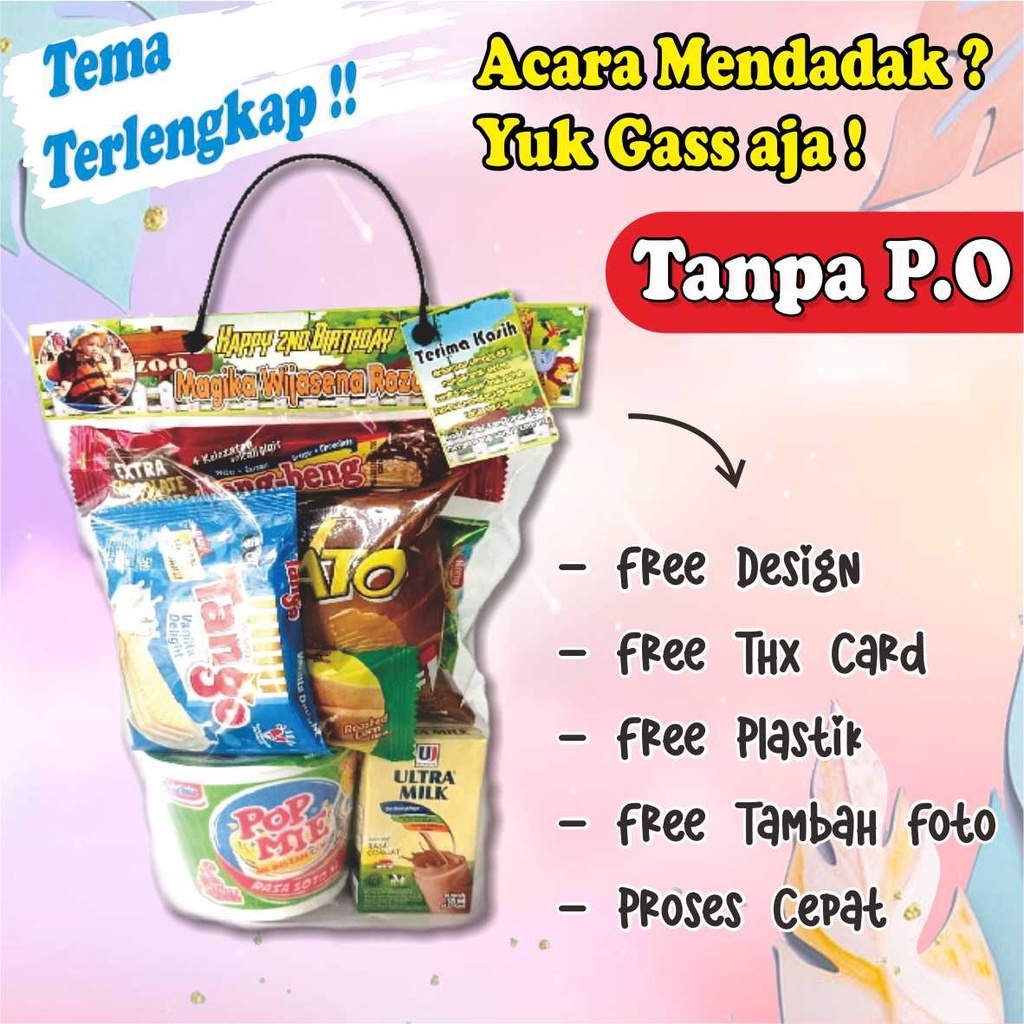 Jual Label Snack Ultah Plastik Ultah Tas Jajan Plastik Souvenir