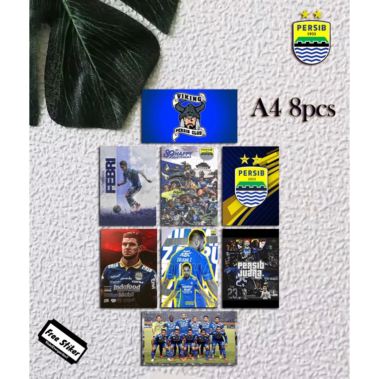 Jual POSTER FOOTBALL PERSIB BANDUNG/ HIASAN DINDING TRENDY +FREE STIKER