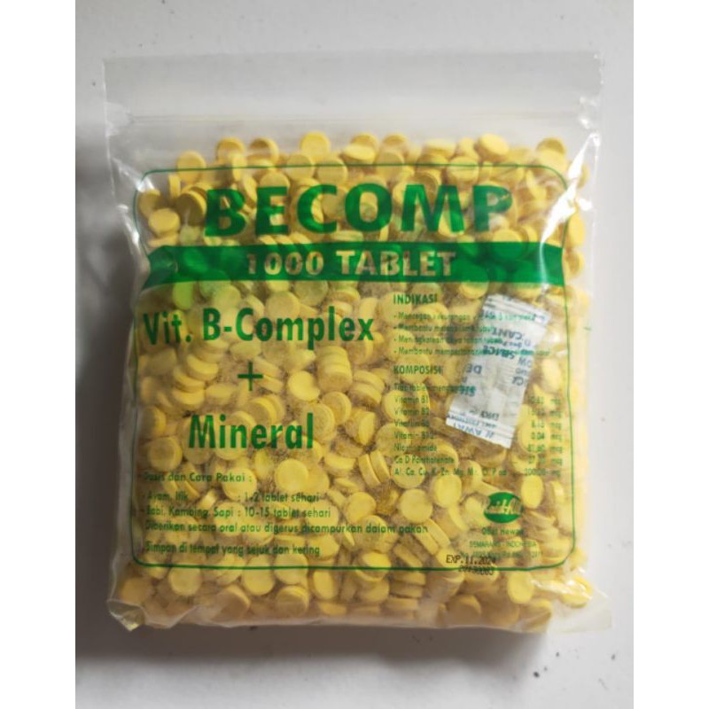 Jual Becomp 1000 Tablet Vit B Complek+mineral Nafsu Makan Ayam Bebek ...