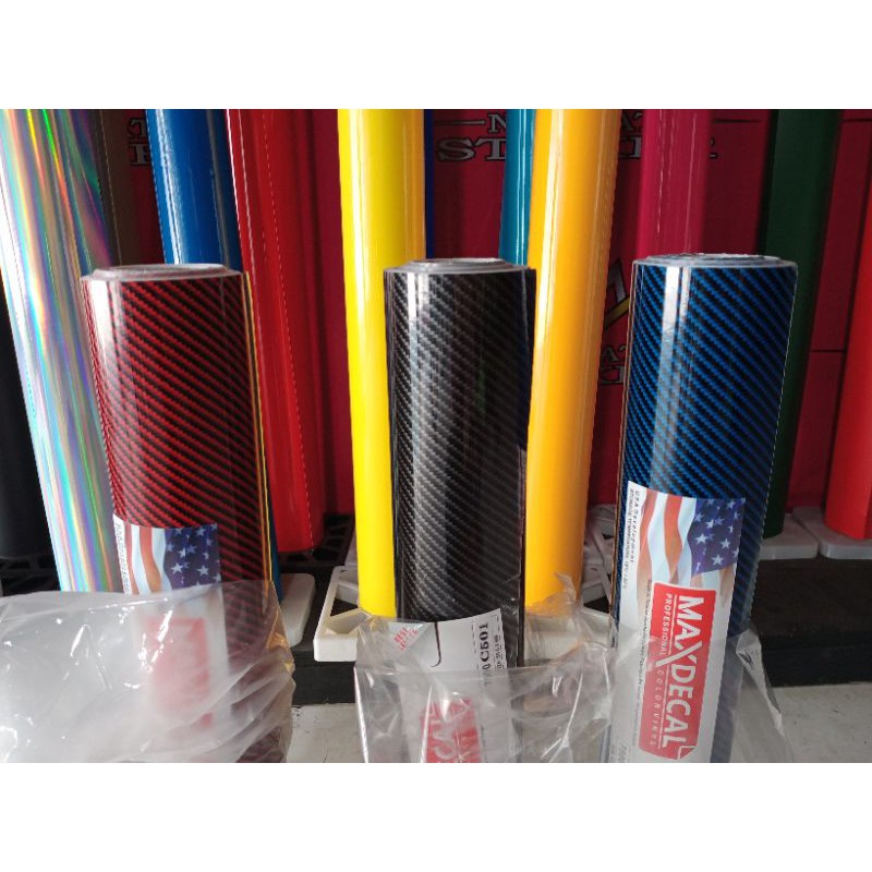 Jual STICKER MOTOR CARBON GLOSSY HITAM SILVER 5D MAXDECAL | Shopee ...