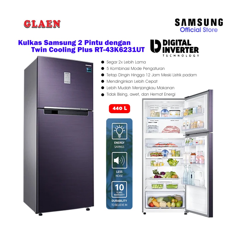 Jual Kulkas Samsung 2 Pintu Digital Inventer Twin Cooling Plus RT ...