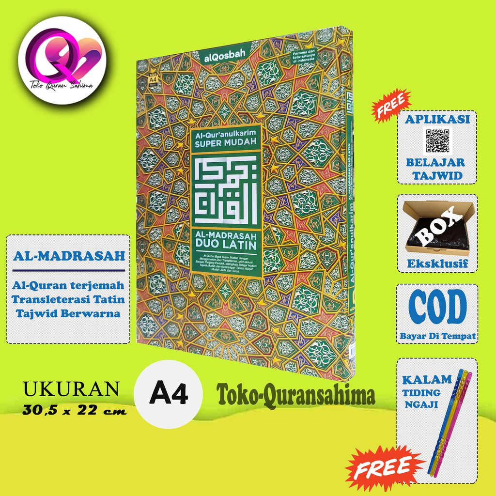 Jual AL QURAN LATIN BESAR QURAN TAJWID DAN TERJEMAH BESAR AL-MADRASAH ...