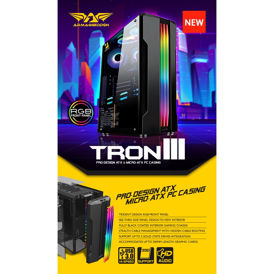 Jual Armaggeddon Tron III - ATX Gaming Case Tempered Glass | Shopee ...