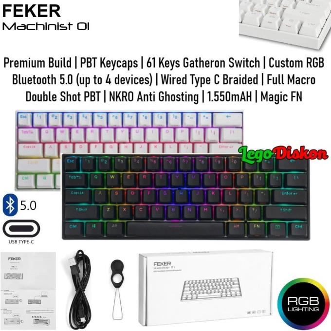 Jual Keywi | Feker Machinist 01 Wired Wireless 60 Keyboard Gatheron ...