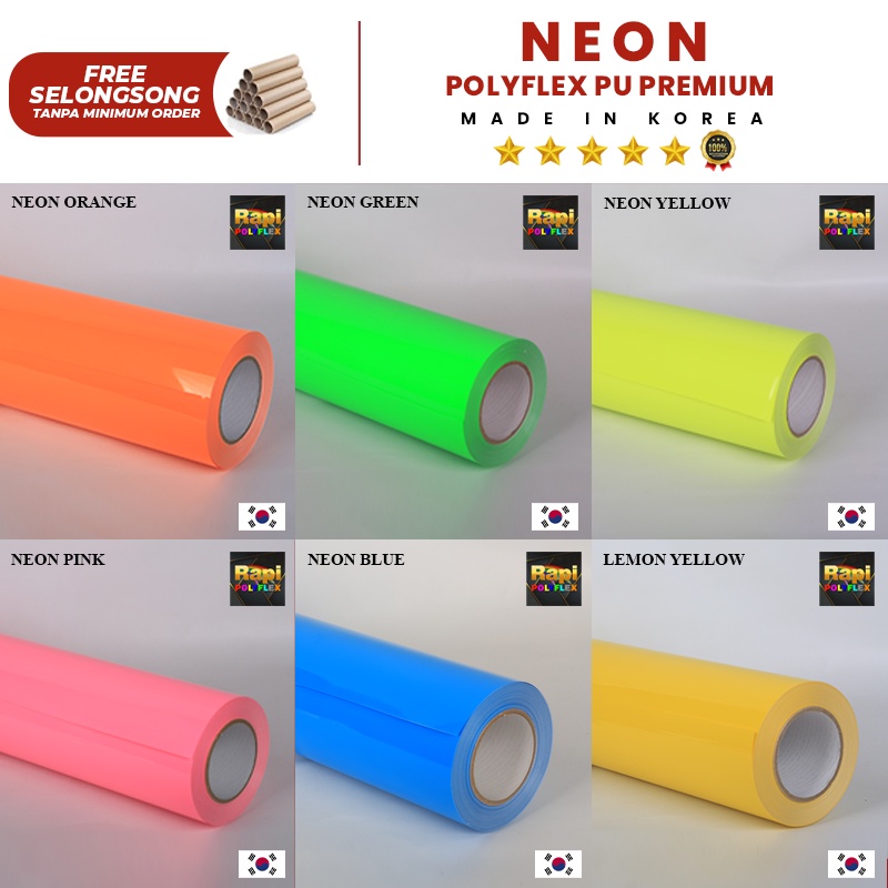 Jual POLYFLEX PU NEON MADE IN KOREA ( Khusus Rollan ) | Shopee Indonesia