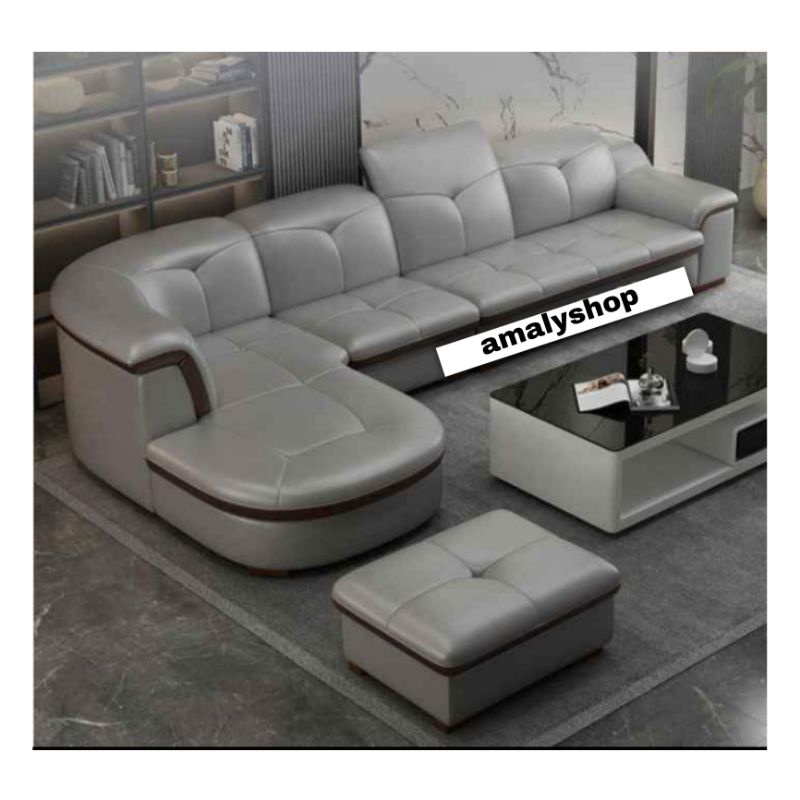 Jual Sofa Kulit Letter L Minimalis Model Sofa Terbaru Kursi Ruang Tamu ...