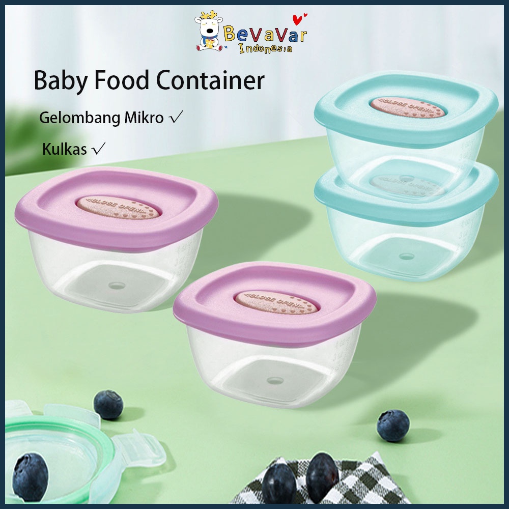Jual BEVAVAR 4in1 baby food container Kotak makan plastik tempat mpasi ...