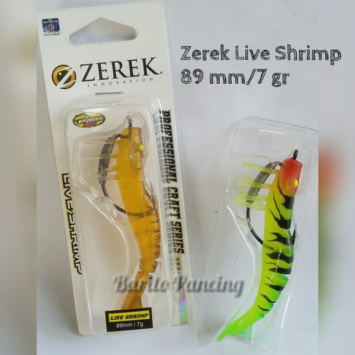 Jual Lure Zerek Live Shrimp 89 mm Udang Umpan Pancing Fishing Lure