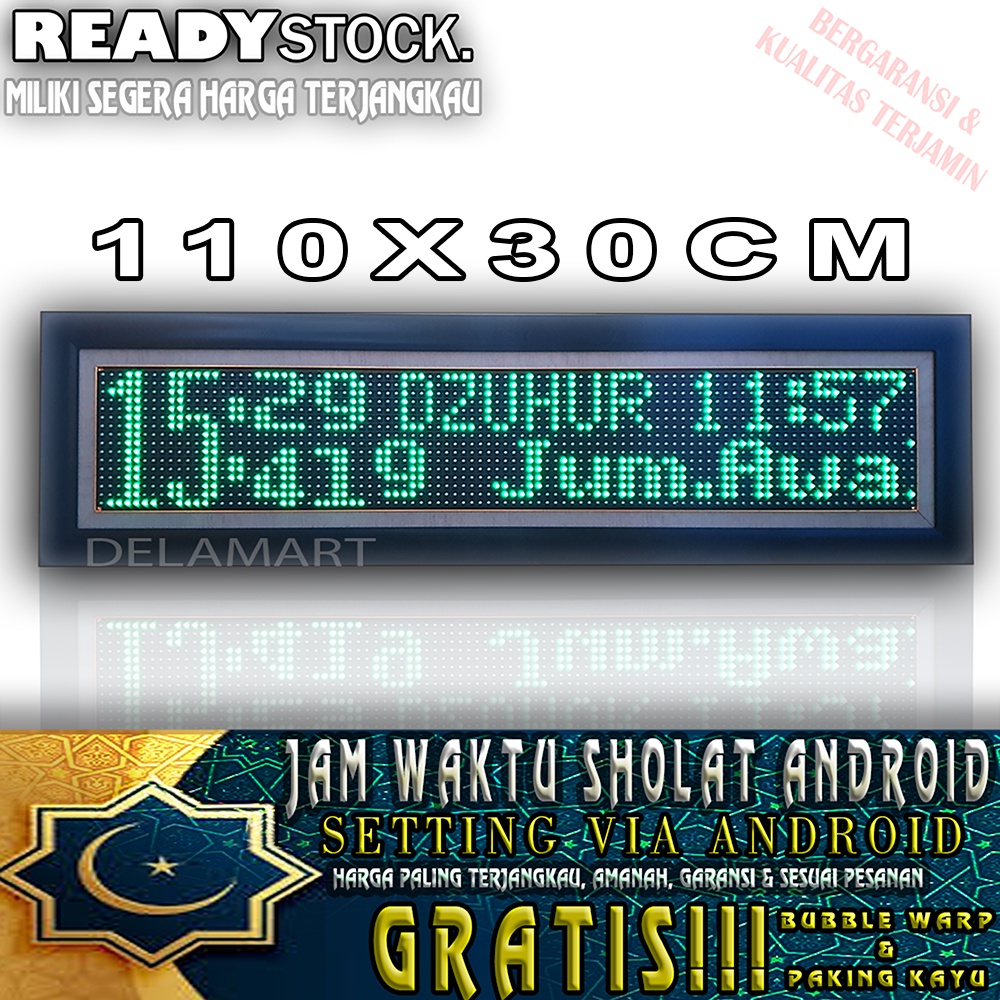 Jual Jam Waktu Shalat Sholat Digital MAsjid 110 x 30 CM Shopee Indonesia