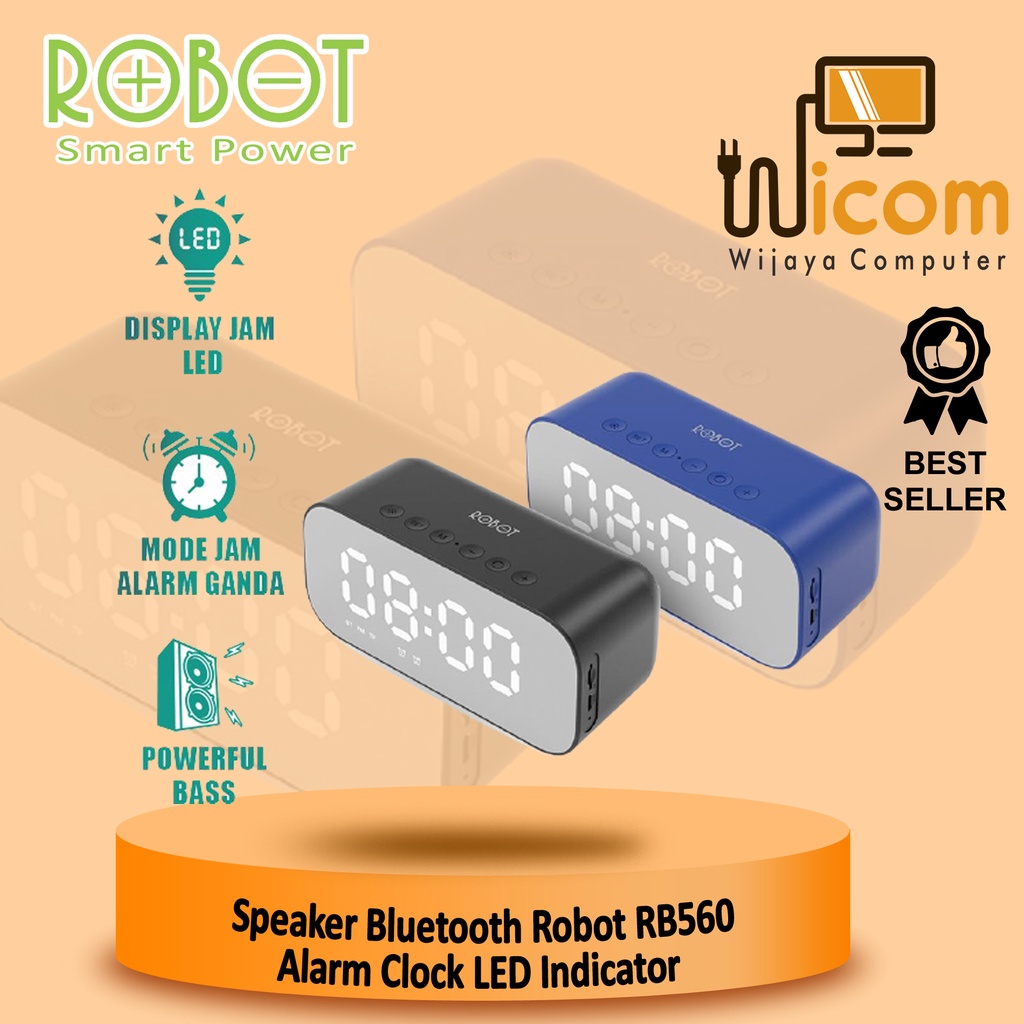 Jual Speaker Bluetooth Robot RB560 RB 560 RB-560 Alarm Clock LED ...