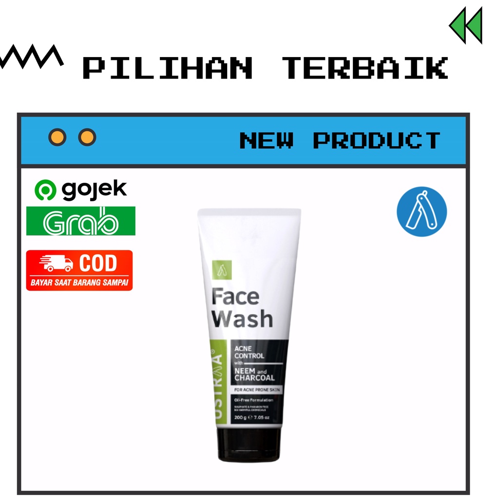 Jual JUMBO Ustraa Face Wash Neem & Charcoal (200g) Shopee Indonesia