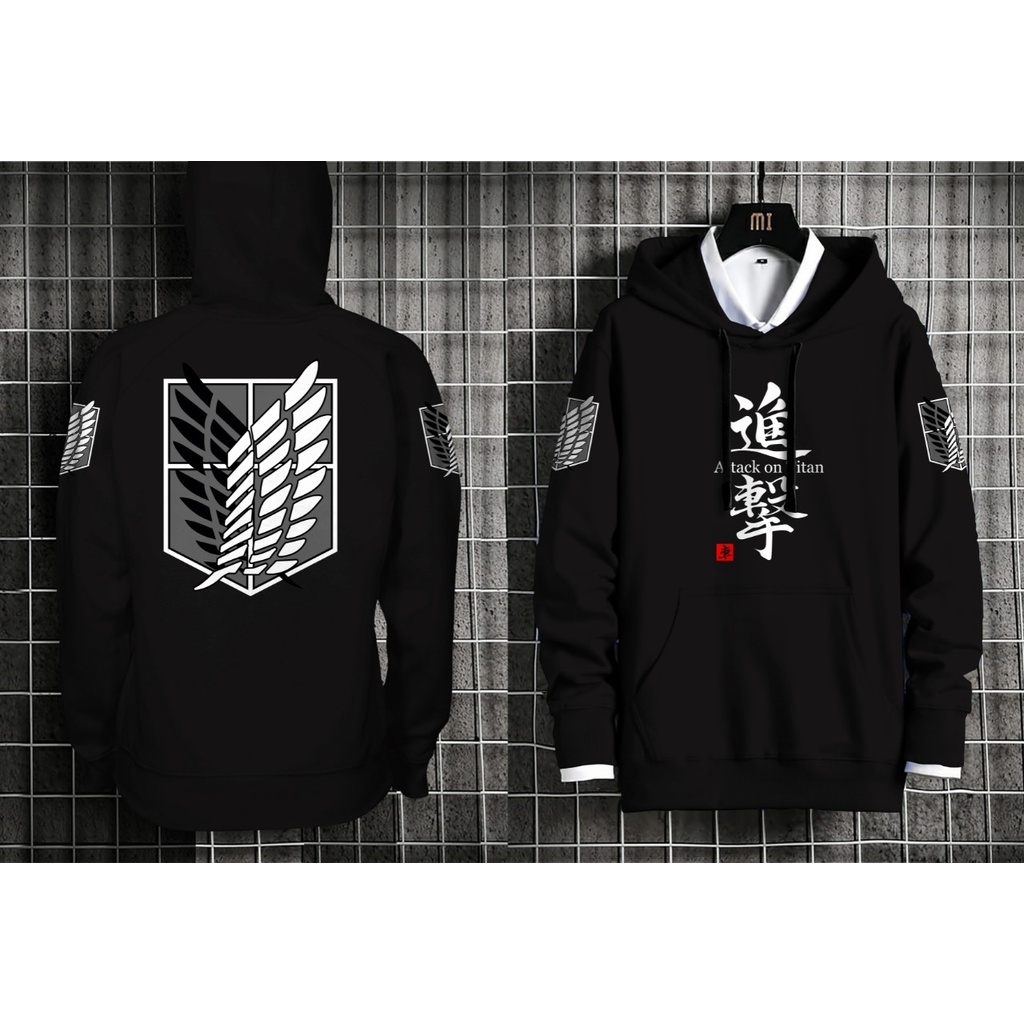 Jual Hoodie Attack on Titan Hoodie Anime Jaket Pria Yu Taka Shopee Indonesia