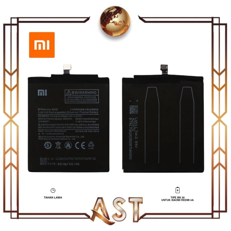 Jual Baterai Xiaomi Redmi 4A Bat BN30 Tanam Model Original Shopee