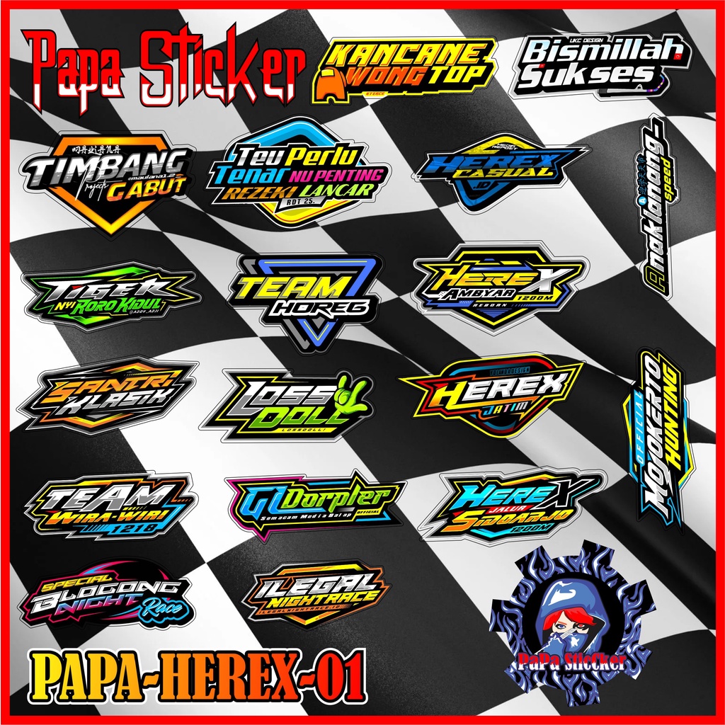 Jual STICKER PACK HEREX THAILOOK, HONDA GANK, RACERTEES, SSS, RCB ...