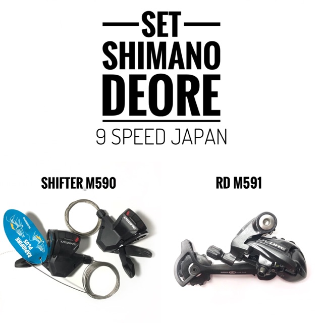 Jual Set Shimano Deore 9 Speed Japan Shifter M590 dan RD M591