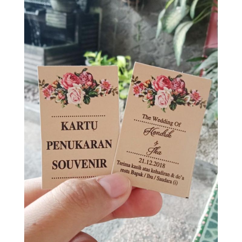 Jual Kartu Souvenir Thanks Card Kartu Ucapan Terimakasih Kartu Penukaran Souvenir