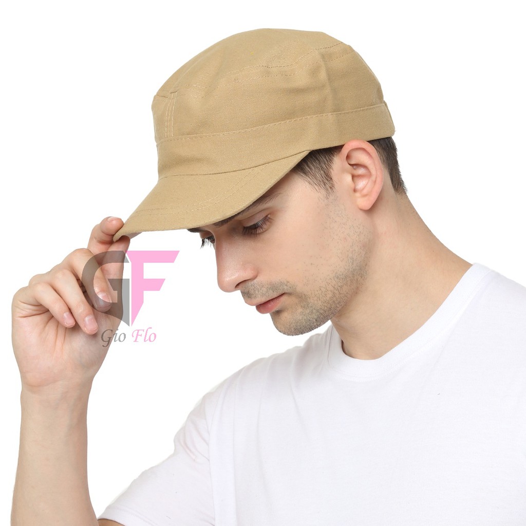 GIOFLO Topi Komando Military Cap Unisex Coklat Muda TOP 17