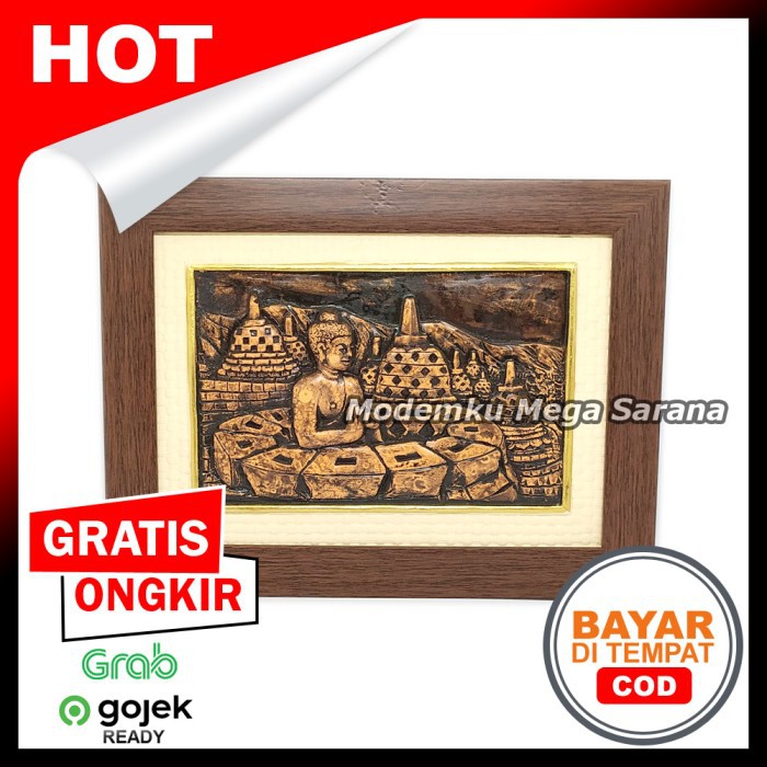 Jual Candi Borobudur Temple - Lukisan Relief 3 Dimensi Timbul 33x25 cm