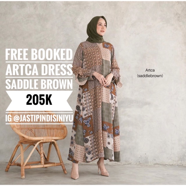 Jual Artca Dress Saddle Brown | Shopee Indonesia