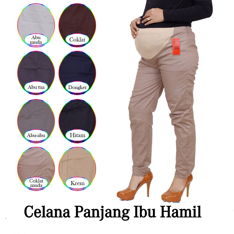 Jual Celana Hamil Kerja Panjang Kain Katun Kantor Ibu Hamil Leging Baju Pakaian Ibu Hamil