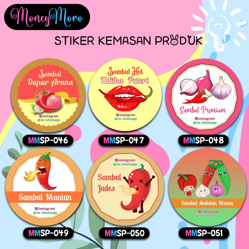 Jual MoneyMoro Stiker Merk Kemasan Sambal / Stiker Sambel / Stiker ...