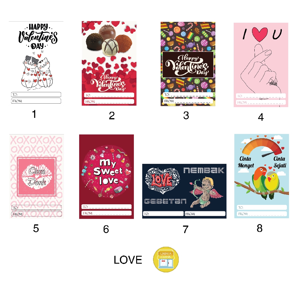 Jual Greeting Card / Kartu Ucapan Spesial Khusus Tema Cinta - Valentine