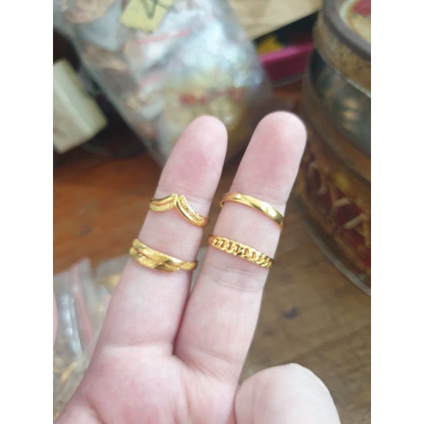 Jual Cincin emas polos simple 99 24k 24 karat / cincin kawin emas asli