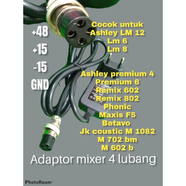 Jual ADAPTOR Adaptor Mixer switching 4 lubang bulat 4 pin mixer ASHLEY ...