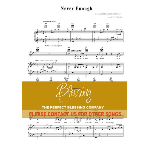 Jual Never Enough - Greatest Showman - Piano Sheet | Shopee Indonesia