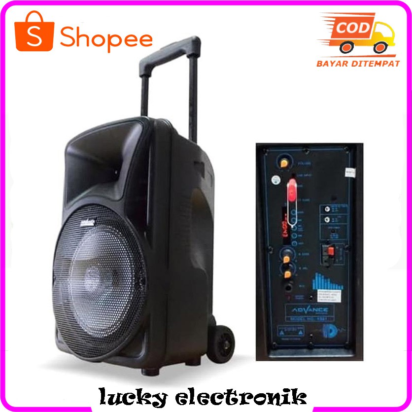 Jual Speaker Aktif Portable Advance K881 8inc Bluetooth + Mic Wireless