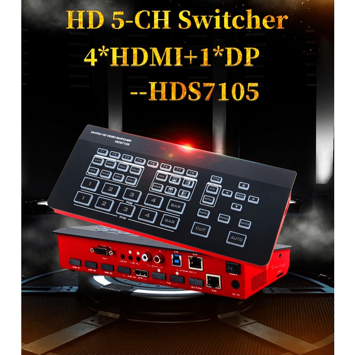 Jual Mini Switcher 4 HDMI 1 DP (Input) Multi-Viewer For Live Stream ...