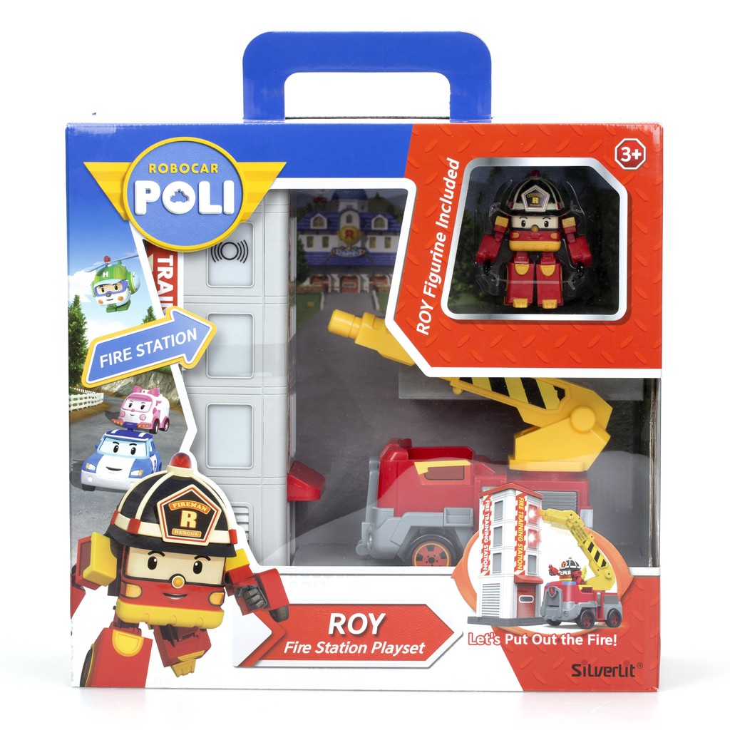 Playset RoboCar Poli - ROY Fire Training Station Avec Sons - Jouet Complet S83409