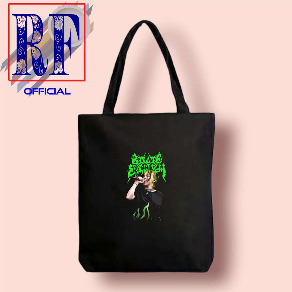 Jual TOTE BAG MOTIF BILLIE EILISH / TOTEBAG RESLETING HITAM / TOTEBAG ...