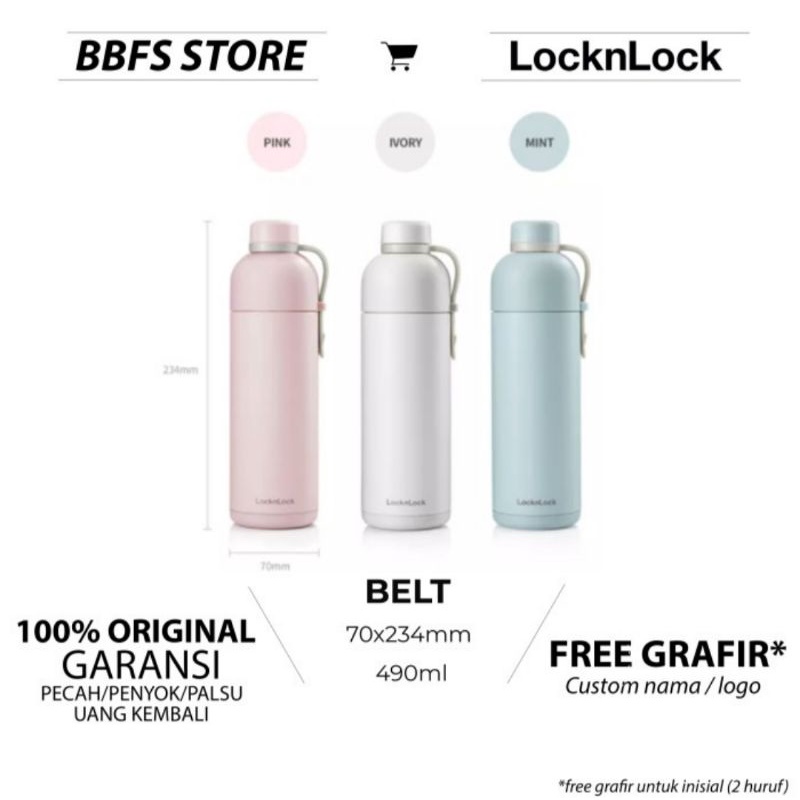 Jual Lock n Lock Belt Bottle Tumbler Korea Pastel 490ml Lock&Lock
