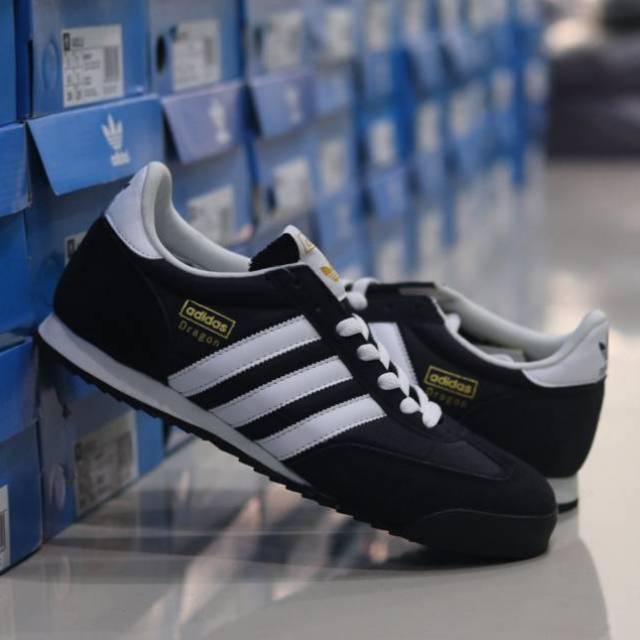 ADIDAS DRAGON BLACK WHITE ORIGINAL MADE IN INDONESIA