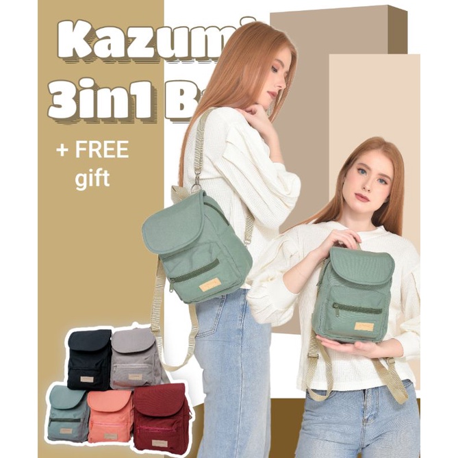 Jual Ransel Multifungsi, Mini Ransel Kazumi 3 in 1 Bag, splashproof ...