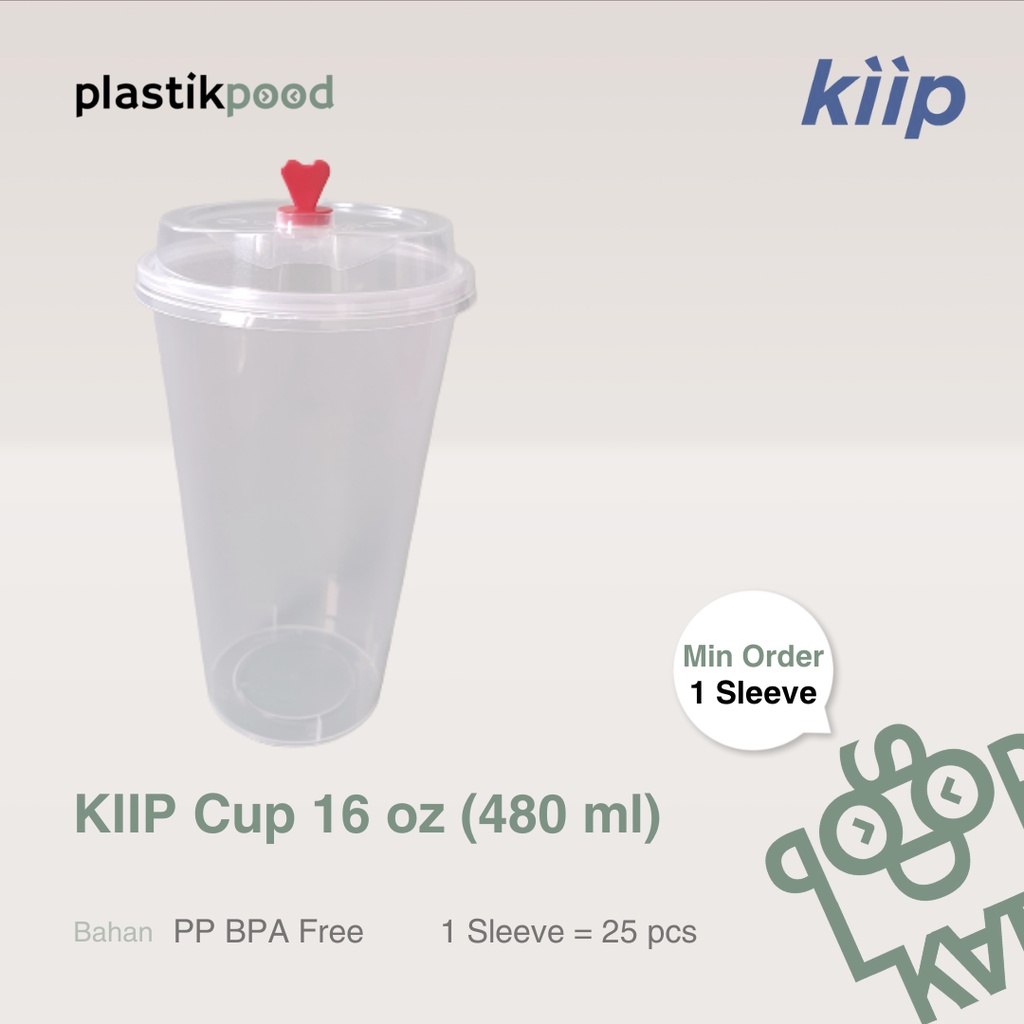 Jual Cup Kiip Thinwall Pp Injection Gelas Bubble Tea Boba Kopi Minuman Teh Gelas 16oz Plastik 1341