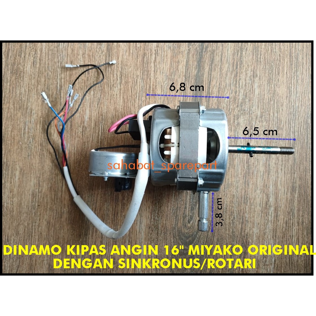  Jual DINAMO KIPAS ANGIN 16 INCH MIYAKO DENGAN SINKRONUS/ROTARI ORIGINAL Motiv 