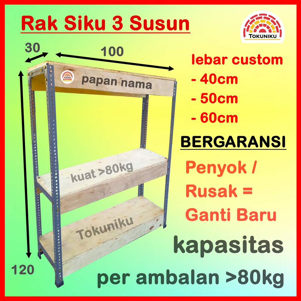 Jual Rak Besi Siku Lubang 3 Susun Rak Gudang Rak Aquarium Akuarium ...