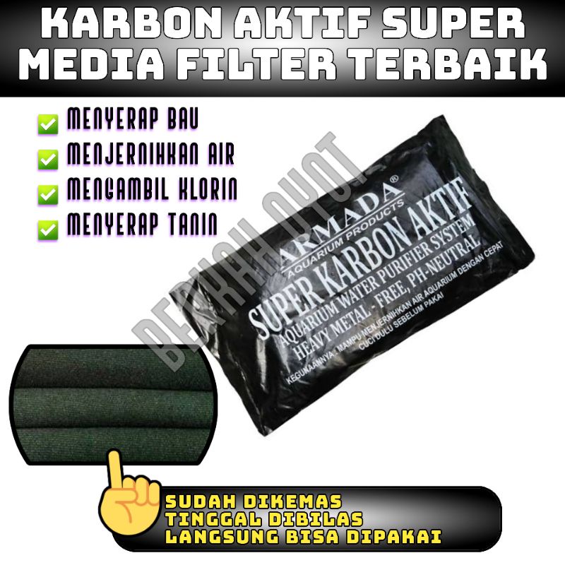 Jual KARBON AKTIF AQUARIUM MEDIA FILTER TERBAIK PENGHILANG BAU DAN