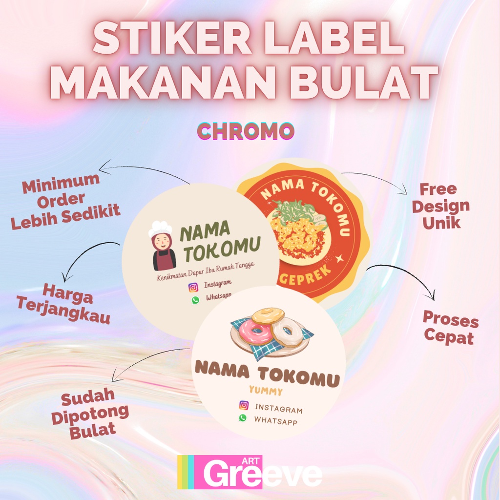 Jual CETAK STIKER CHROMO CROMO LABEL BULAT CUSTOM GAMBAR LOGO LABEL ...