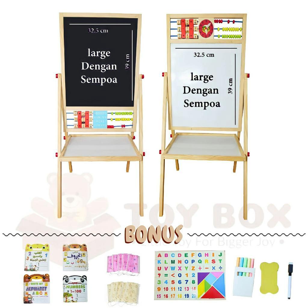 Jual Mainan Uk Large 2in1 Magnetic Education Board - ( Black Dan ...