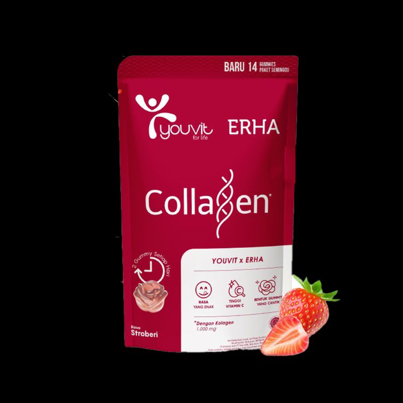 Jual Youvit X Erha Collagen 1000mg Anti Aging Gummies 14 Gummies