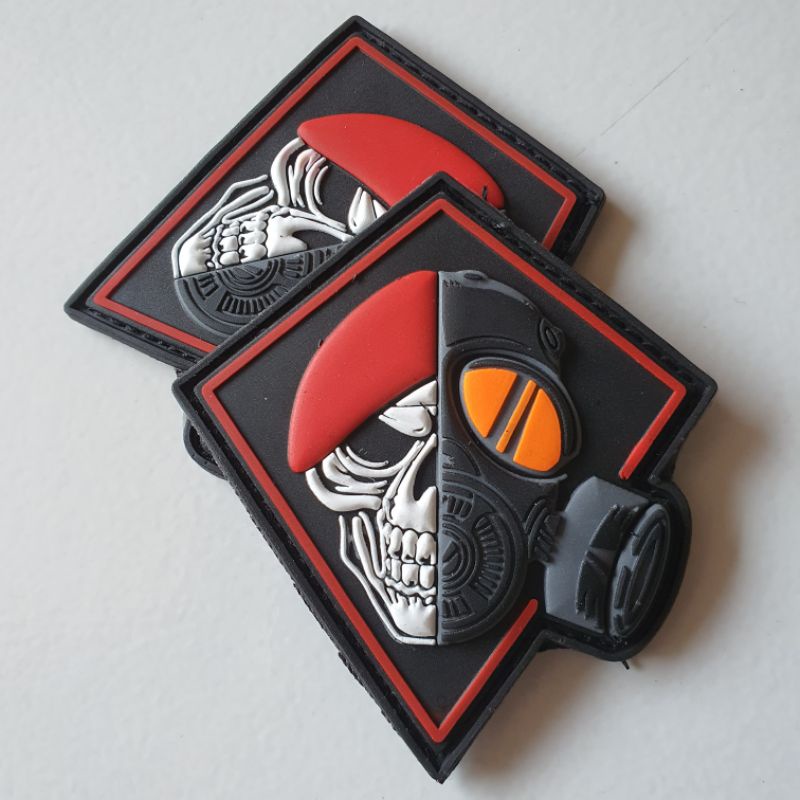 Jual Patch Rubber Pvc Logo Kopassus Skull D Timbul Tempelan Emblem Karet Velcro Shopee Indonesia