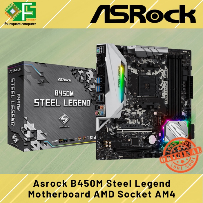 Jual Motherboard Asrock B450M Steel Legend MB AMD Socket AM4 Ryzen