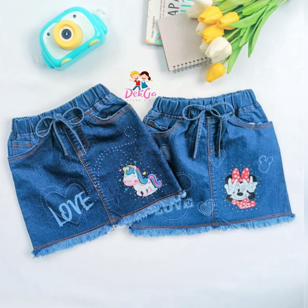 Jual ROK TALI ROK JEANS ANAK RAWIS MOTIF MIKI PONY | Shopee Indonesia
