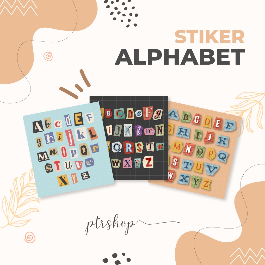 Jual STIKER HURUF AESTHETIC / STIKER ALPHABET RETRO / STIKER DEKORASI ...