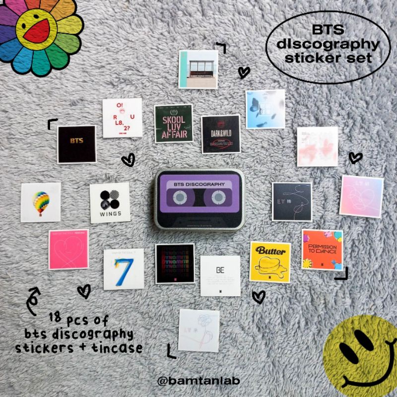 Jual BTS DISCOGRAPHY TINCASE STICKER SET (UPDATE + PROOF STICKER ...